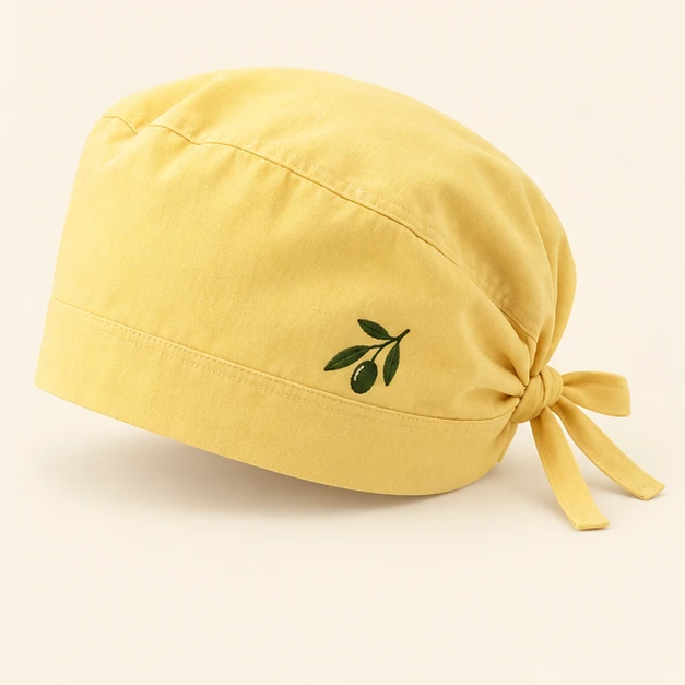 Butter embroidered The Olive scrub cap