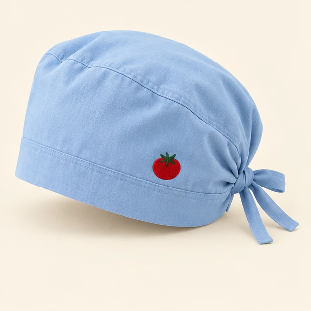 Sky embroidered The Pomodoro scrub cap